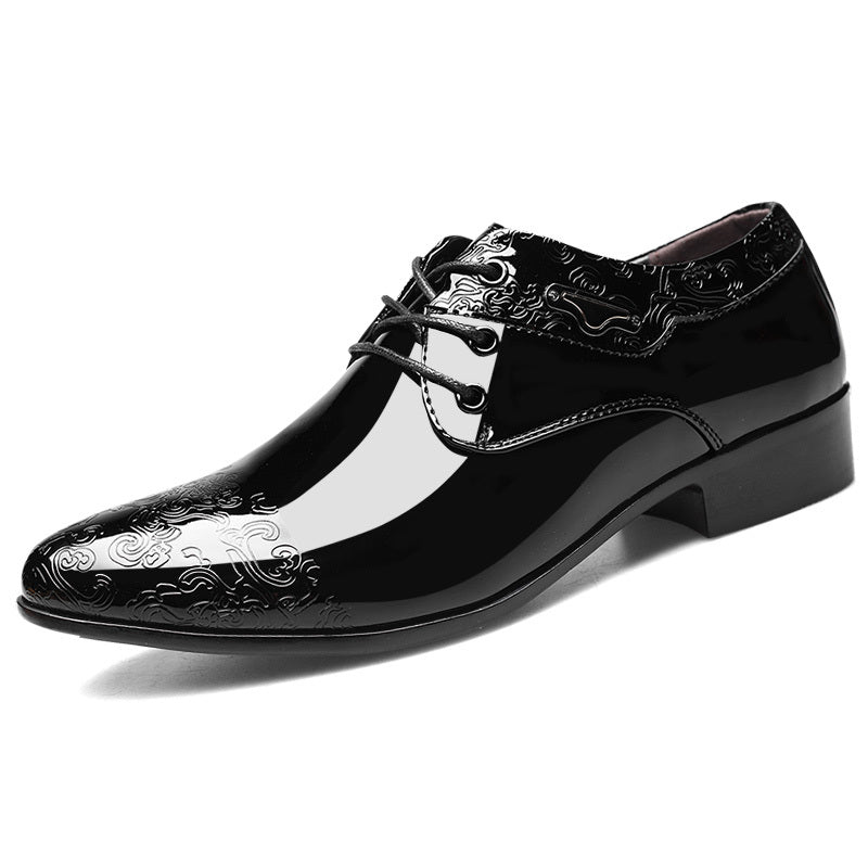 Men's Carved Pointed Toe Oxford Derby Formal Dress Shoes