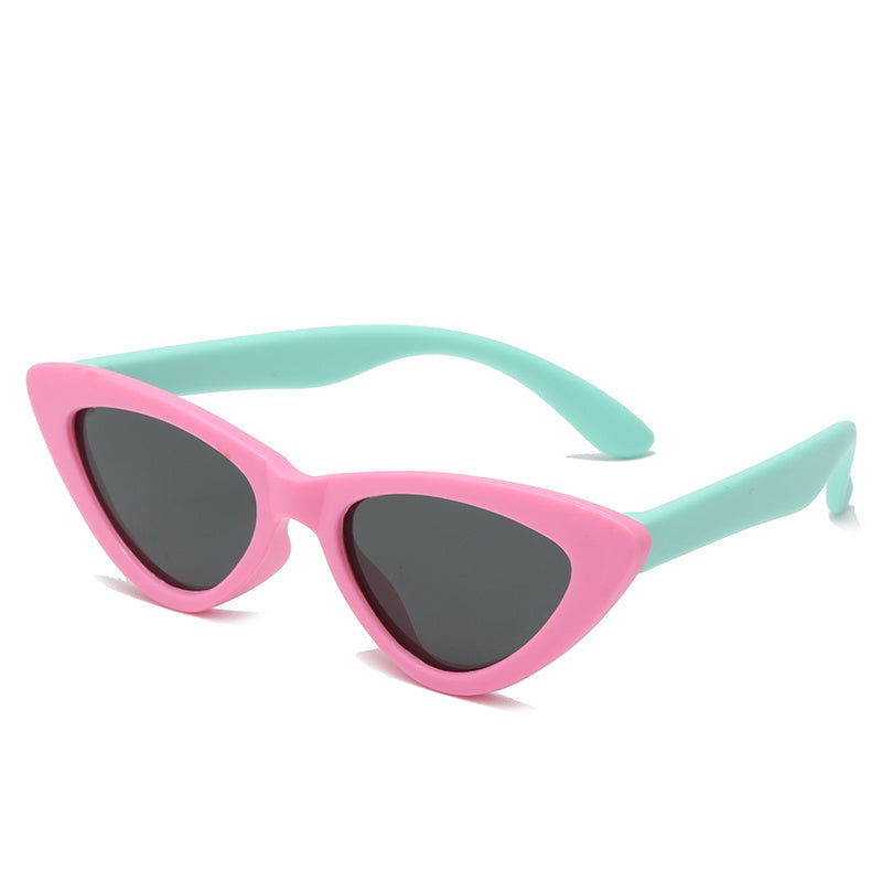 Boys Casual Triangle Cat Eye Frame Polarized Sunglasses Vintage