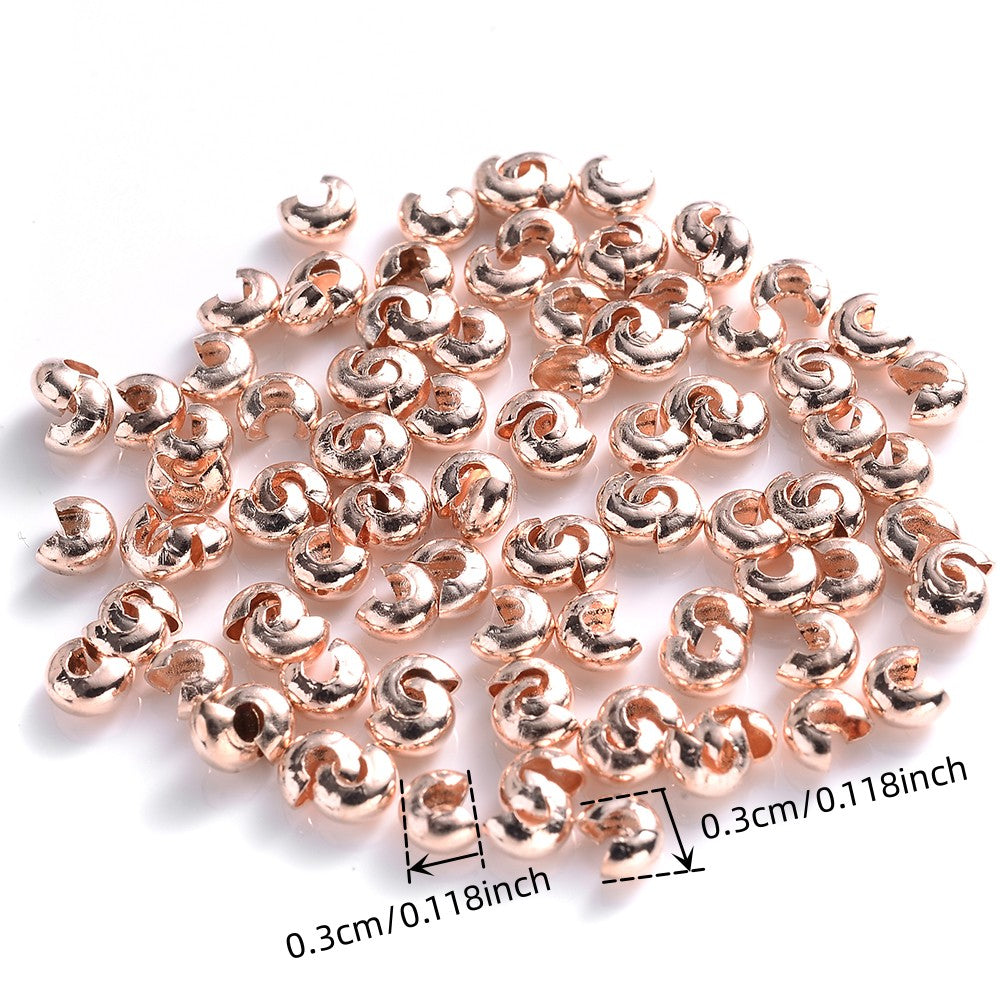 100pcs C Shape Crimp End Beads Open Stopper Beads Jewelry Making Accessories