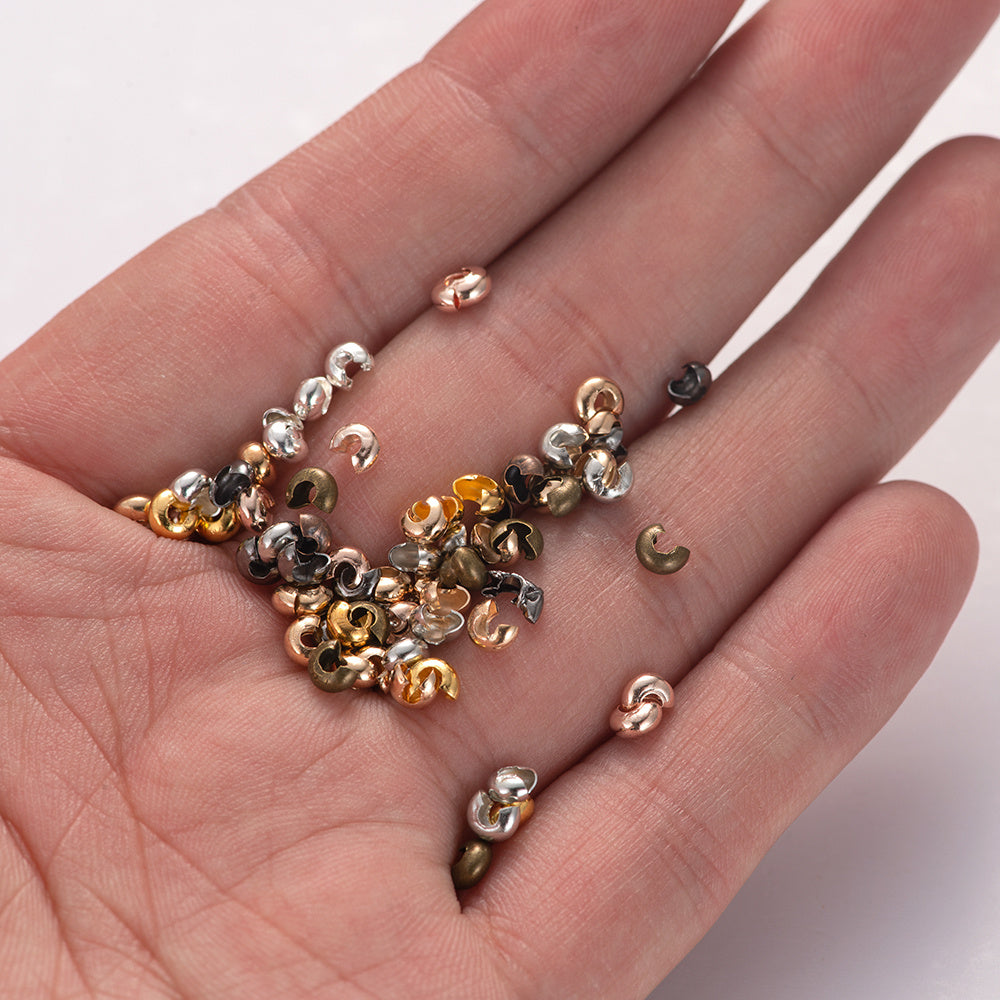 100pcs C Shape Crimp End Beads Open Stopper Beads Jewelry Making Accessories
