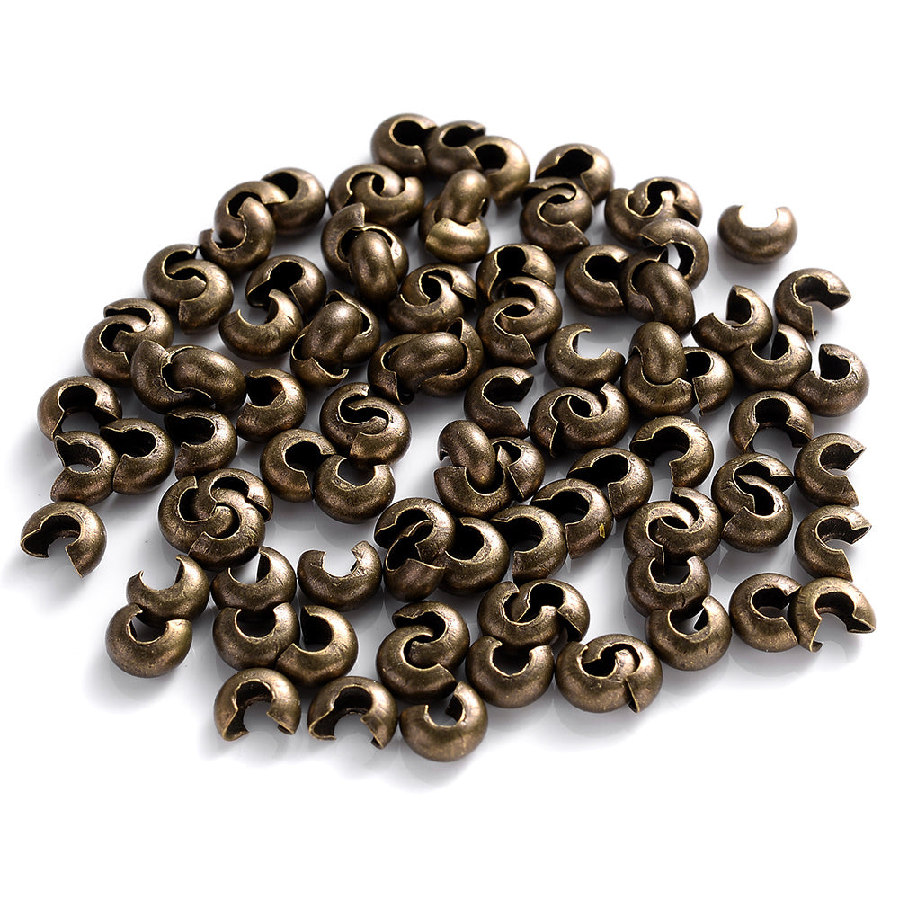 100pcs C Shape Crimp End Beads Open Stopper Beads Jewelry Making Accessories