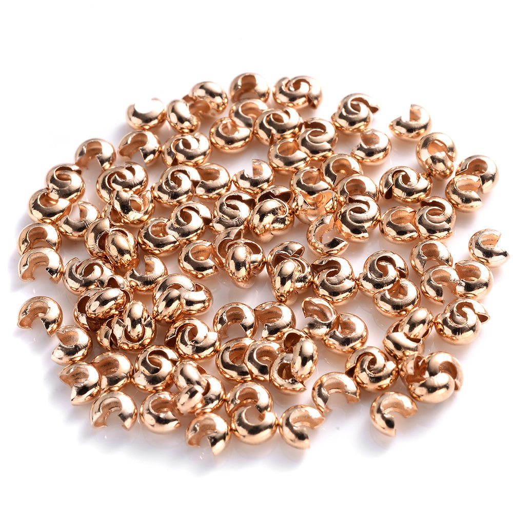 100pcs C Shape Crimp End Beads Open Stopper Beads Jewelry Making Accessories