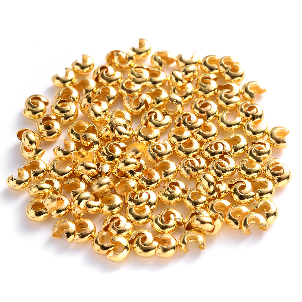 100pcs C Shape Crimp End Beads Open Stopper Beads Jewelry Making Accessories