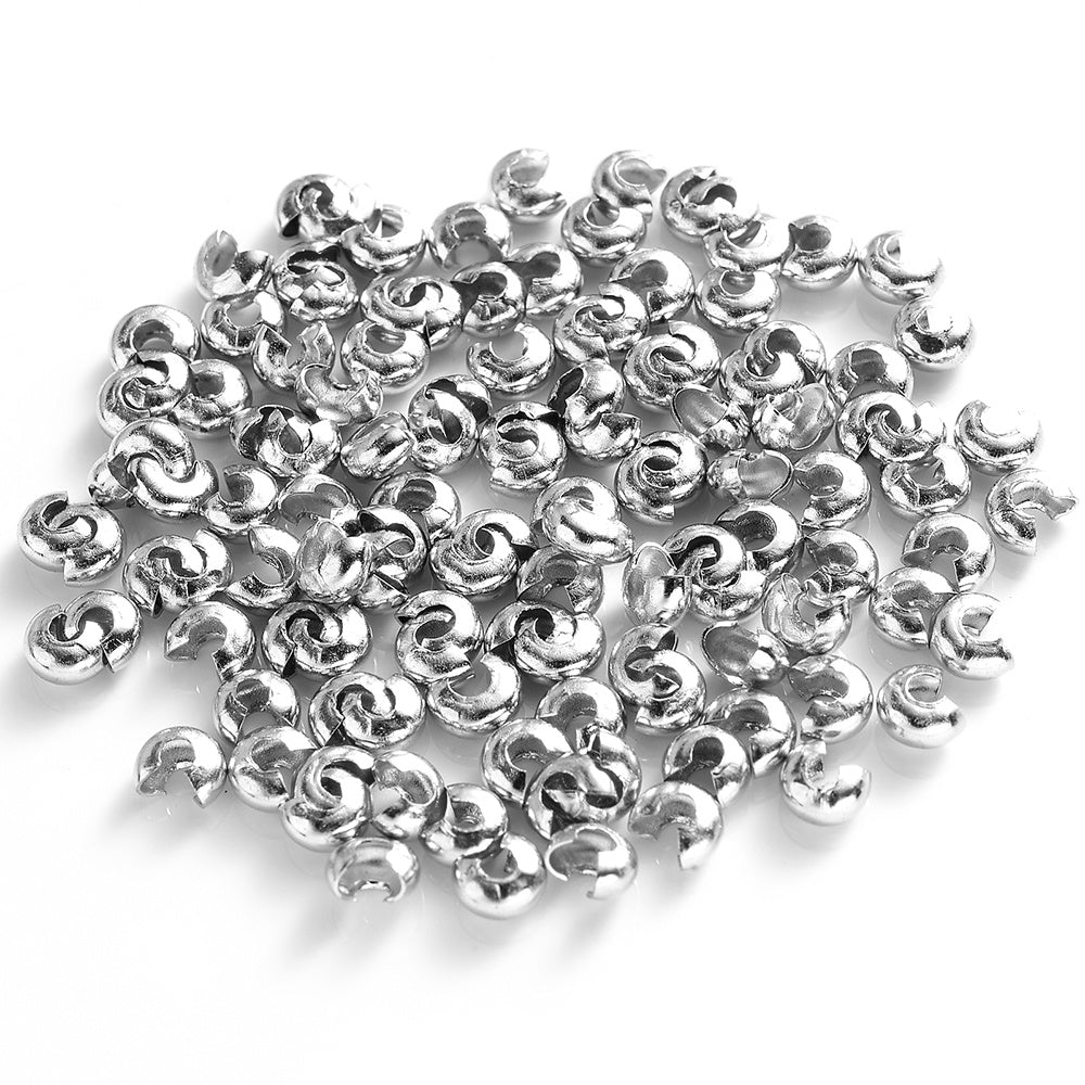 100pcs C Shape Crimp End Beads Open Stopper Beads Jewelry Making Accessories