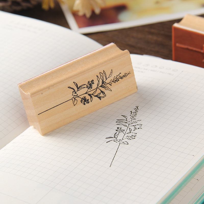 Vintage Flower Grass Collection Stamp Wooden Rubber Stamps For Scrapbooking