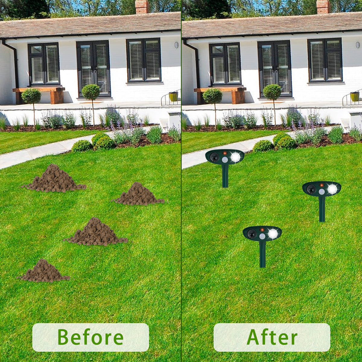 Solar Ultrasonic Animal Repellant Waterproof Deterrent