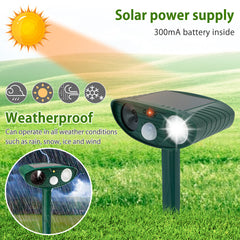 Solar Ultrasonic Animal Repellant Waterproof Deterrent