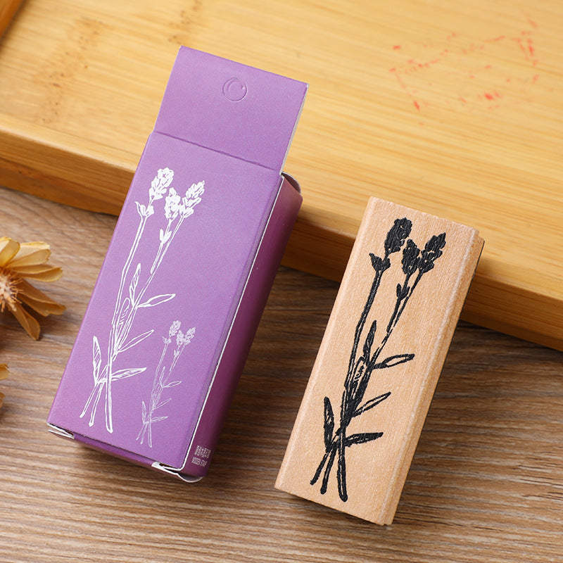 Vintage Flower Grass Collection Stamp Wooden Rubber Stamps For Scrapbooking