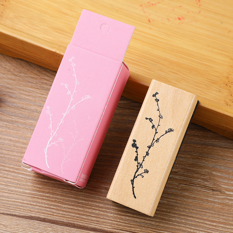 Vintage Flower Grass Collection Stamp Wooden Rubber Stamps For Scrapbooking
