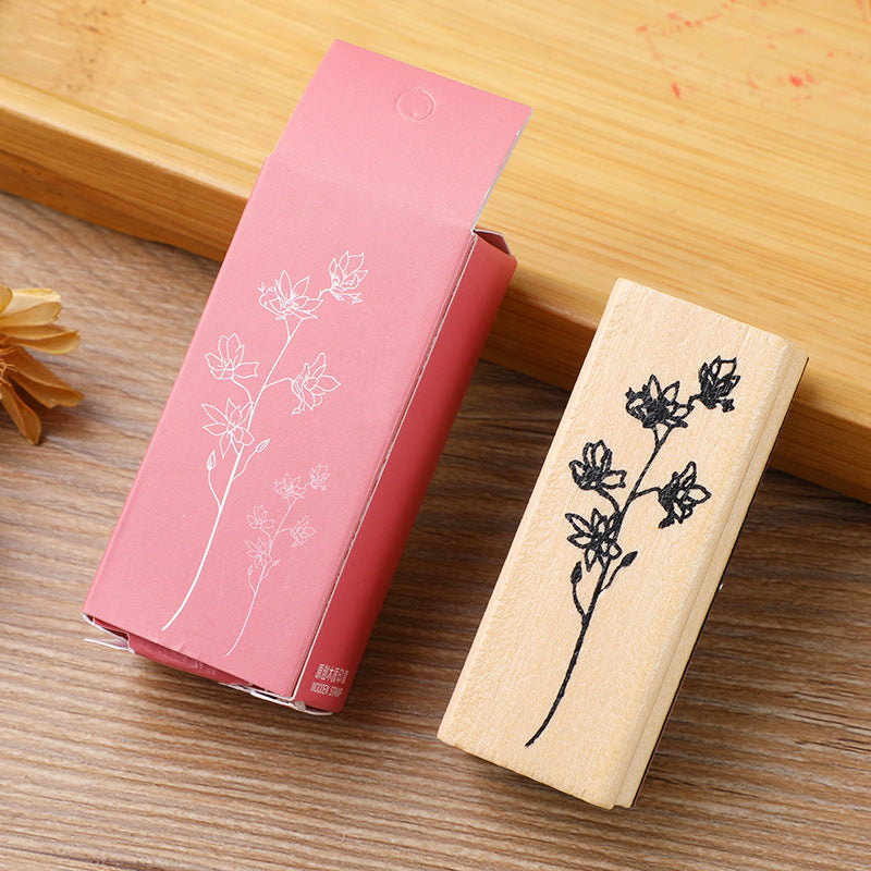 Vintage Flower Grass Collection Stamp Wooden Rubber Stamps For Scrapbooking
