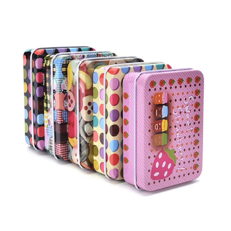 Mini Tin Metal Container Stylish Storage Box Jewelry Cards Coins