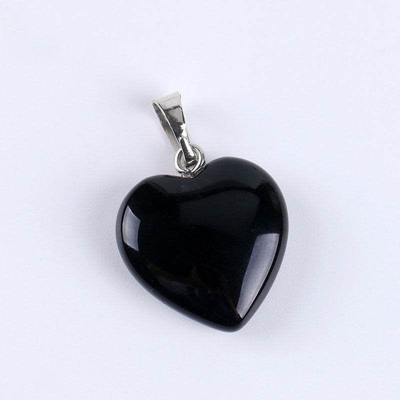 Heart Shape Natural Stone Reiki Chakra Stone Pendant Necklace
