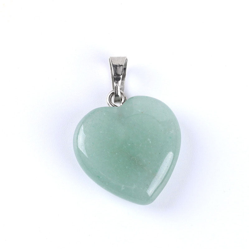 Heart Shape Natural Stone Reiki Chakra Stone Pendant Necklace