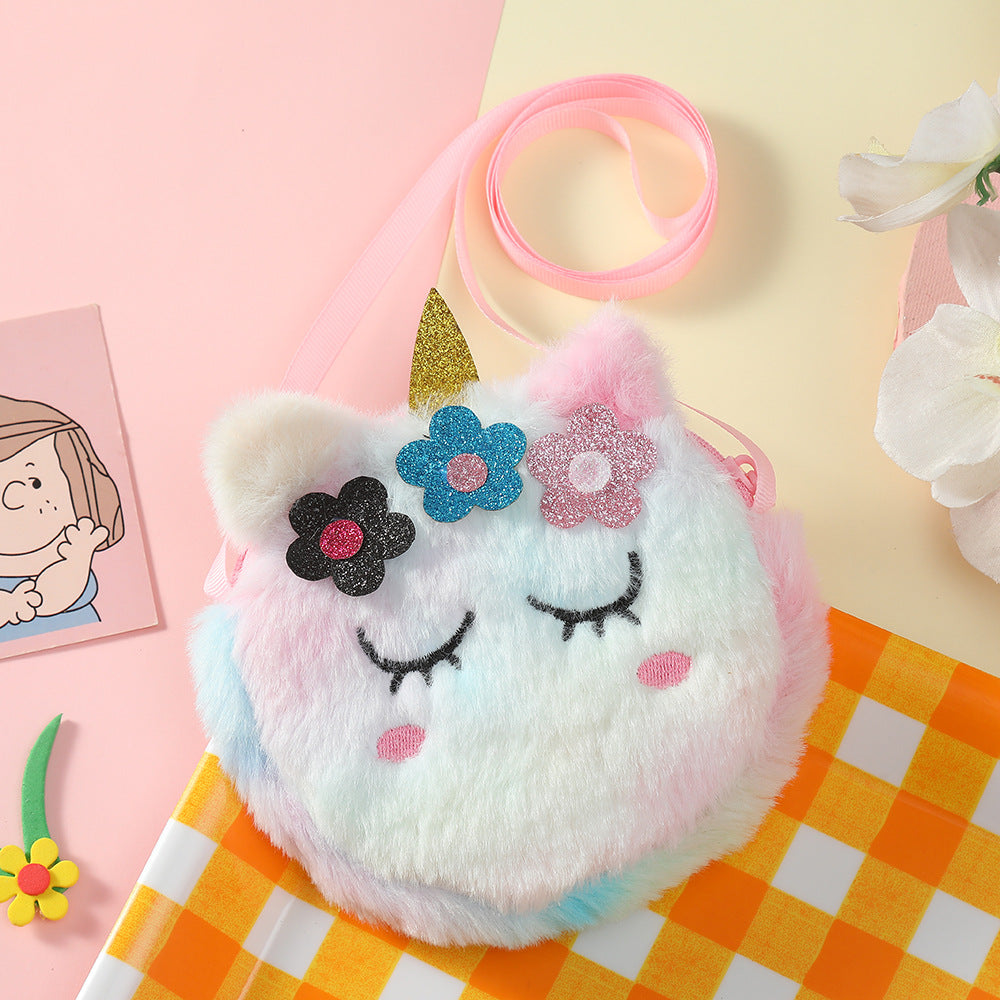Girls Plush Unicorn Coin Purse Wallet for Kids Birthday