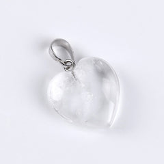 Heart Shape Natural Stone Reiki Chakra Stone Pendant Necklace