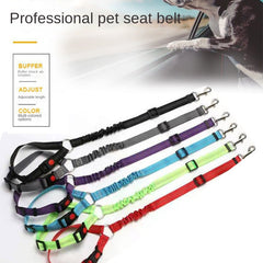 Pet Car Seat Belt & Leash Combo - Keep Your Pet Safe & Secure On the Road
