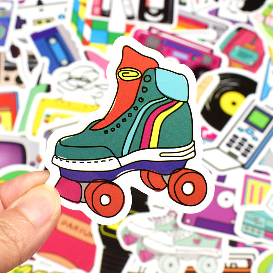 70pcs Classic 80s 90s Stickers Retro Nostalgia Stickers Waterproof Decals