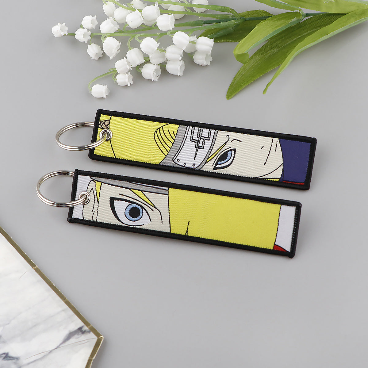 Janpan Anime Keychain Embroidery Jewelry for Women Men and Cars