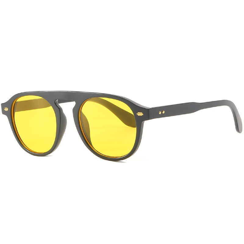 Round Frame Vintage Sunglasses UV Protection Classic Hiking Travel Eyeglasses