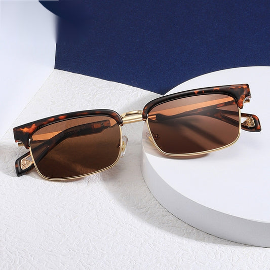 Square Metal Sunglasses UV400 Anti Glare for Driving Beach Travel
