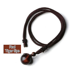 High Pure Natural Tiger's Eye Stone Beads Pendant Necklace