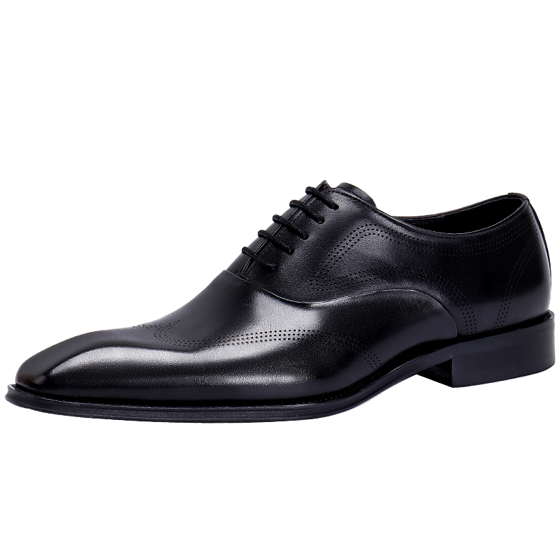 Men's Leather Square Toe Wing tip Oxford Shoes