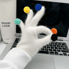 Funny Personalised Warm Knit Hairball Gloves for Students