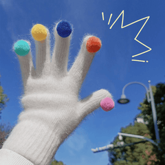 Funny Personalised Warm Knit Hairball Gloves for Students