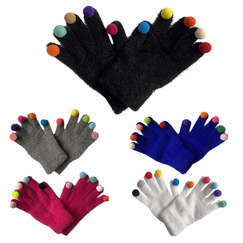 Funny Personalised Warm Knit Hairball Gloves for Students