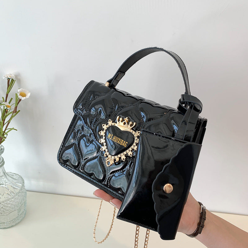 Mini Heart Quilted Shoulder Bag with Coin Purse