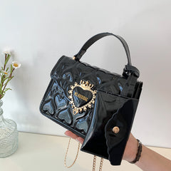 Mini Heart Quilted Shoulder Bag with Coin Purse