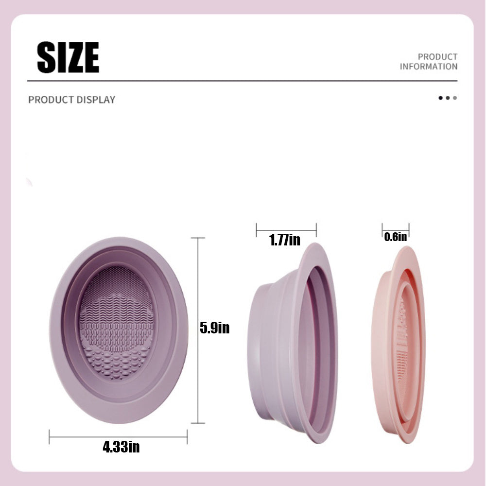Silicone Makeup Brush Cleaning Bowl and Mat for Eyeshadow and Cosmetics