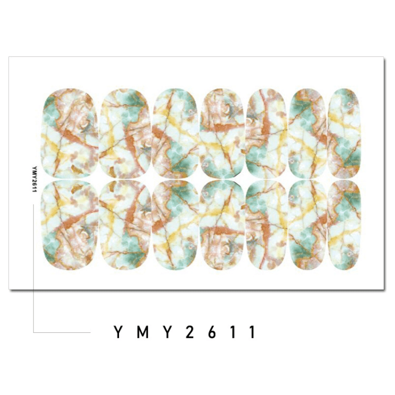 Gradient Marble Nail Polish Stickers Self Adhesive Nail Decal Strips