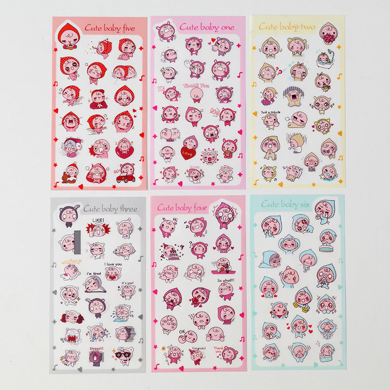 6 Cartoon Stickers for DIY Diary Scrapbooks Notebooks Easter Gift