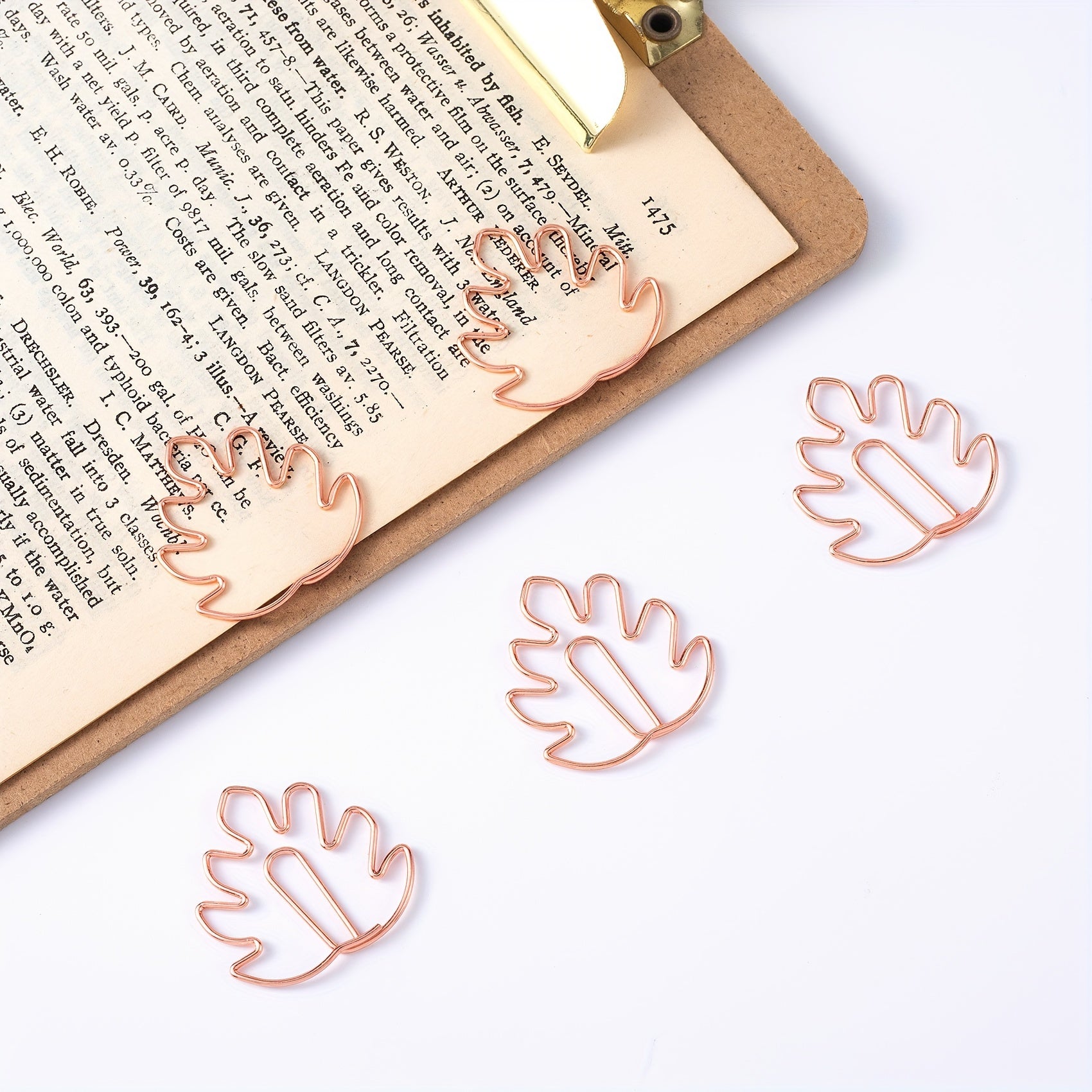 5Pcs Monstera Leaf Shaped Paper Clips for Notebooks and Scrapbooks