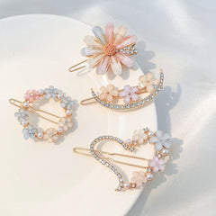 Flower Rhinestone Hair Clip Side Clip Hair Accessories Women