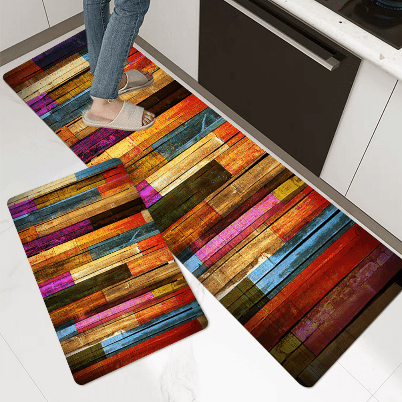Colorful Geometric Printed Floor Mat Kitchen Non-slip Indoor Runner Rug