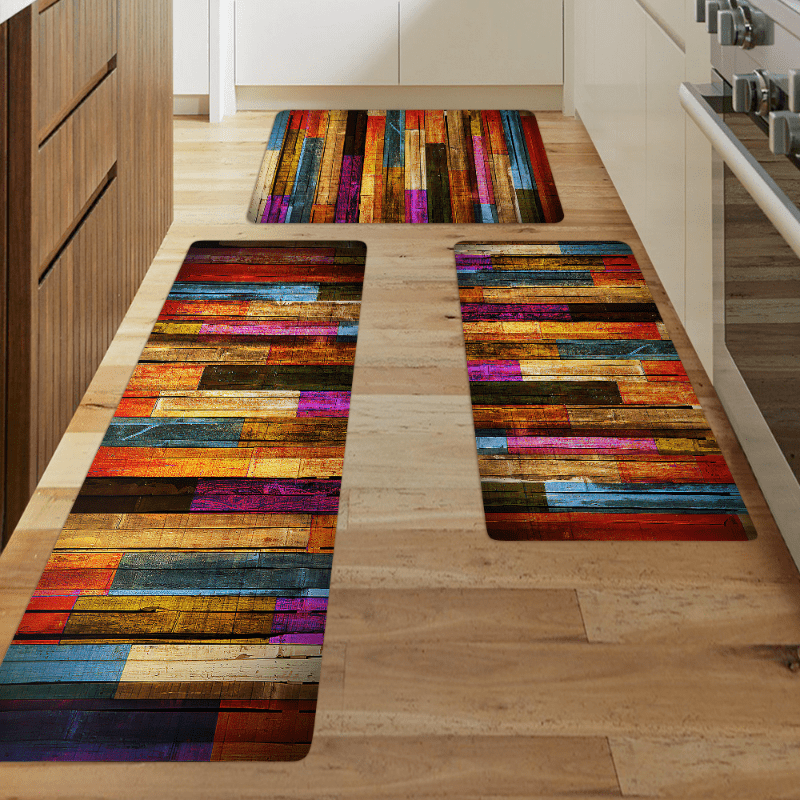 Colorful Geometric Printed Floor Mat Kitchen Non-slip Indoor Runner Rug