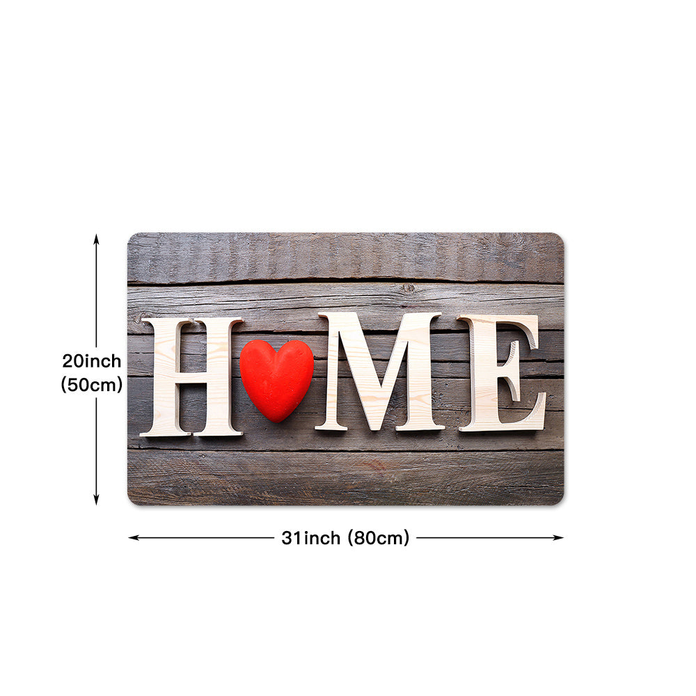 Love HOME Letter Decor Door Mat Printed Floor Mat Non-slip Kitchen Indoor Rug
