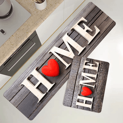Love HOME Letter Decor Door Mat Printed Floor Mat Non-slip Kitchen Indoor Rug