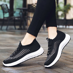 Women's Stripe Running Shoes Breathable Casual Sneakers