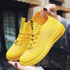 Women's Stripe Running Shoes Breathable Casual Sneakers