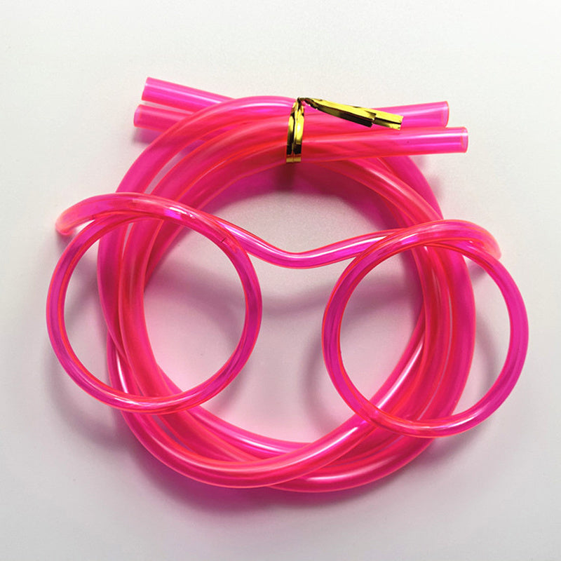 Funny Straw Glasses Reusable Fun Loop Drinking Straw Glasses Novelty Eyeglasses