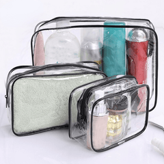 Transparent PVC Cosmetic Bag Zipper Travel Toiletry Storage Organizer
