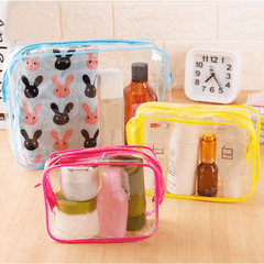 Transparent PVC Cosmetic Bag Zipper Travel Toiletry Storage Organizer
