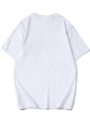 Cartoon Cat Print T-shirt Short Sleeve Graphic Tee Women's Summer Tops