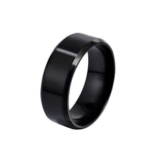 8mm Matt Stainless Steel Titanium Ring Golden Silver Plated Men's Jewelry