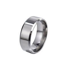 8mm Matt Stainless Steel Titanium Ring Golden Silver Plated Men's Jewelry