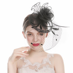 Feather Mesh Fascinator Wedding Cocktail Headdress