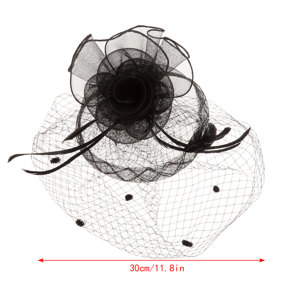 Feather Mesh Fascinator Wedding Cocktail Headdress